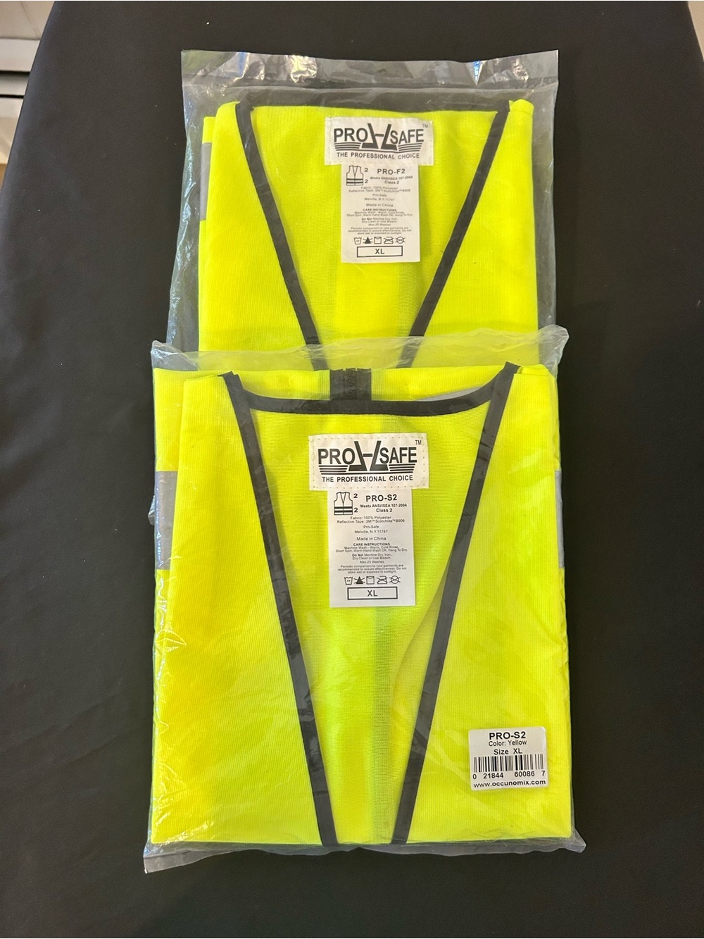 2 PRO-SAFE High Visibility Safety Vests - Neon Yellow/Size XL/NWT